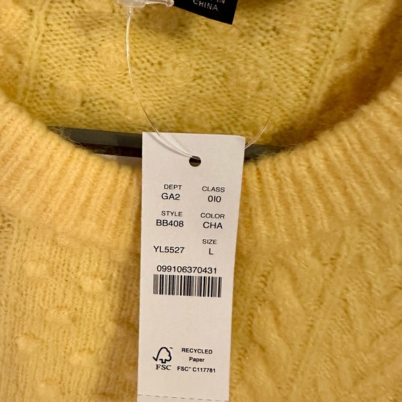 JCrew Stretch Wool Cable Knit Crewneck Sweater - Picture 4 of 7